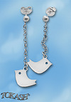 Silver earrings without stones - 111550