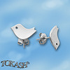 Silver earrings without stones - 111551