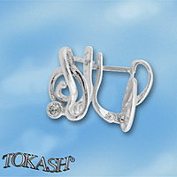 Silver Earings with stone 114536
