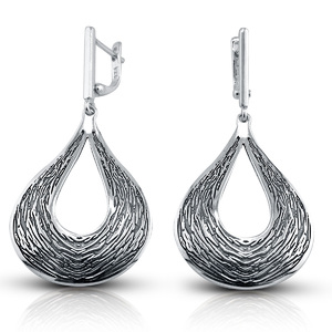 Silver earrings without stones - 131312