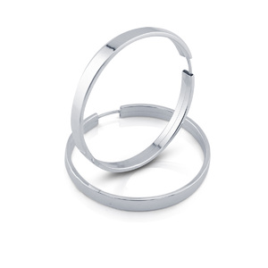 Silver earrings without stones - silver earrings hollow - 112740