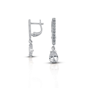 Silver earrings with CZ - Silver Earings with stones - 139326