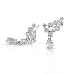 Silver earrings with CZ - Silver Earings with stones - 139327