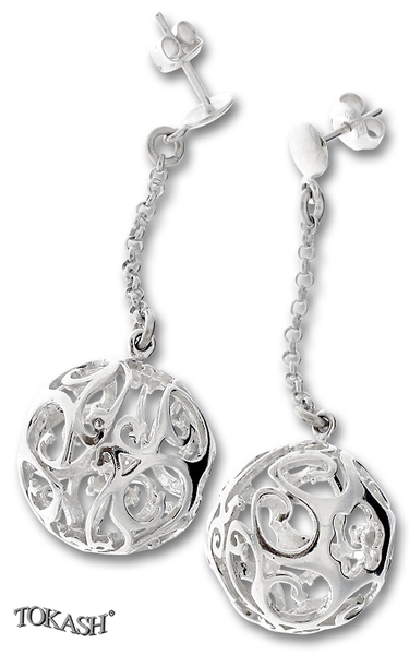 Silver Earings stone 131642