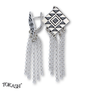 Silver earrings without stones - 131228