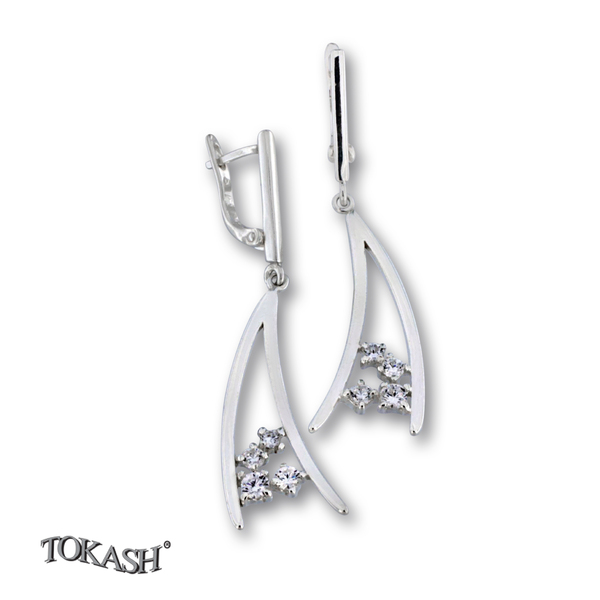 Silver Earings with stone 121684