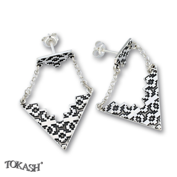 Silver Earings stones 136226