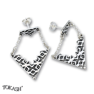 Silver Earings stones 136226