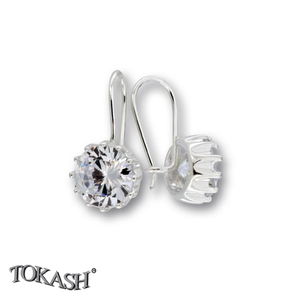 Silver earrings with CZ - Silver Earing with stone - 130235