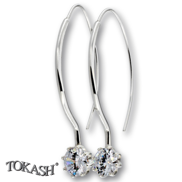 Silver Earings with stone 122236