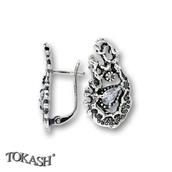 Silver Earings with stone 122335