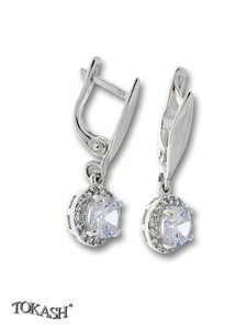Silver earrings with CZ - Silver Earings with stones - 139256
