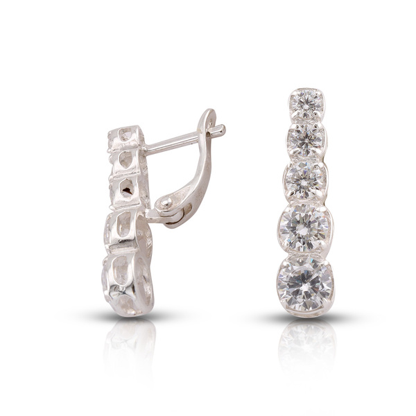 Silver Earings with stone 122380