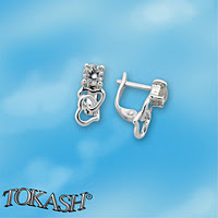 Silver Earings with stone 114621