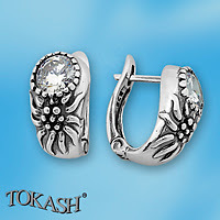 Silver Earings with stone 122041