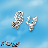 Silver Earings with stone 114053