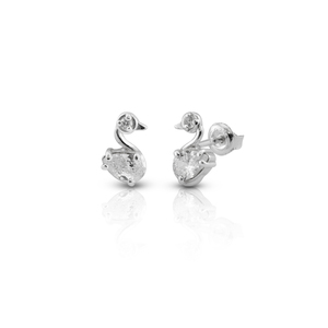 Silver earrings with CZ - Studs Earrings - 120539