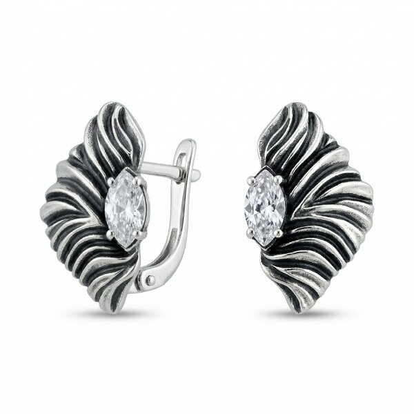 silver earrings 121633