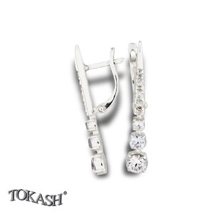 Silver earrings with CZ - Silver Earings stones - 138270