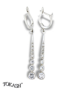 Silver earrings with CZ - Silver Earings with stones - 139271