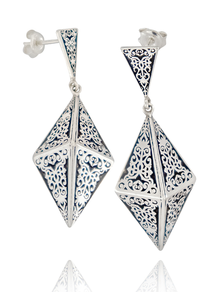 Silver Earings stone 131282