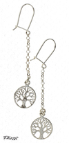 Silver earrings without stones - 111637