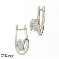 Silver Earings with stone 121297