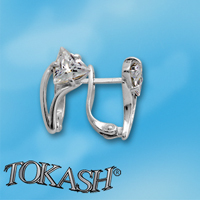 Silver Earings with stone 114243