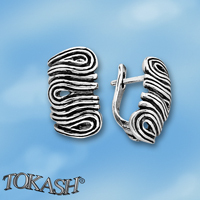 Silver Earings stones 133938