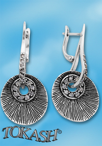 Silver Earings with stones 140493