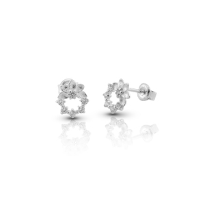 Silver earrings with CZ - Studs Earrings - 120487