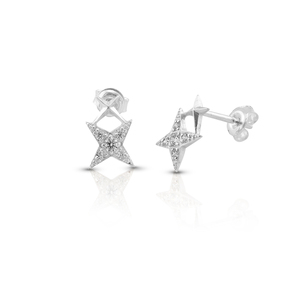 Silver earrings with CZ - Studs Earrings - 120540