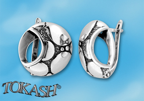 Silver Earings stones 136908