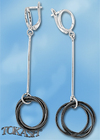 Silver earrings without stones - silver earrings hollow - 401040