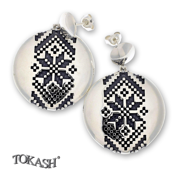Silver Earings stone 131102