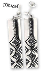 Silver Earings stone 131654