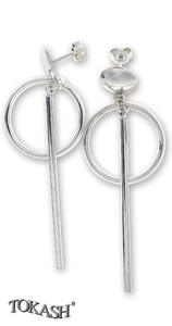 Silver earrings without stones - silver earrings hollow - 401054