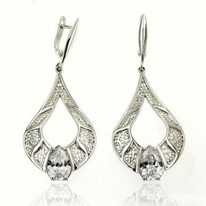 Silver earrings with CZ - Silver Earing with stone - 130132