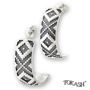 Silver earrings without stones - 131301