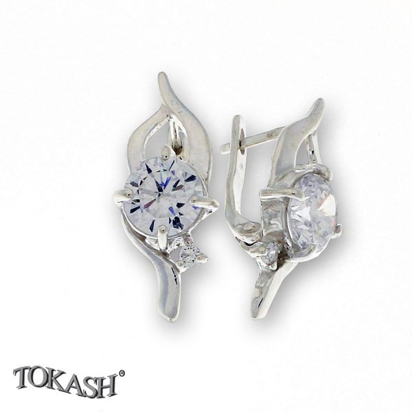 Silver Earings with stone 121659