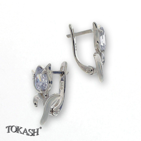 Silver Earings with stone 121644