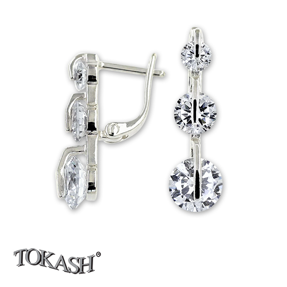 Silver Earings with stone 121136