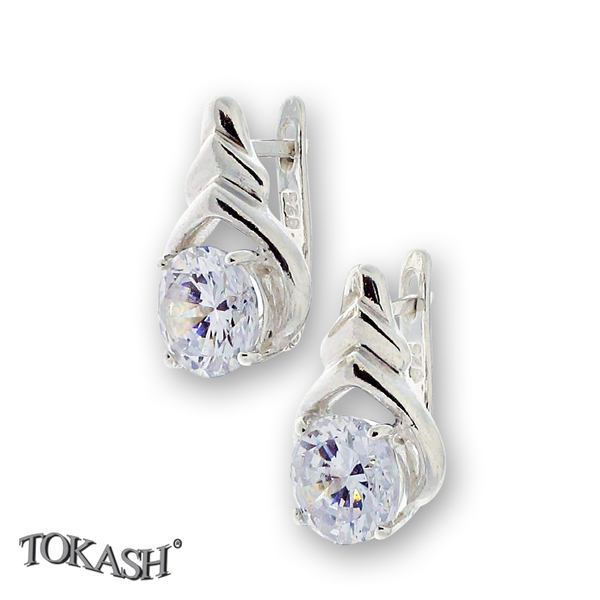 Silver Earings with stone 122645