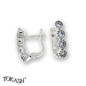 Silver earrings with CZ - Silver Earings stones - 138107
