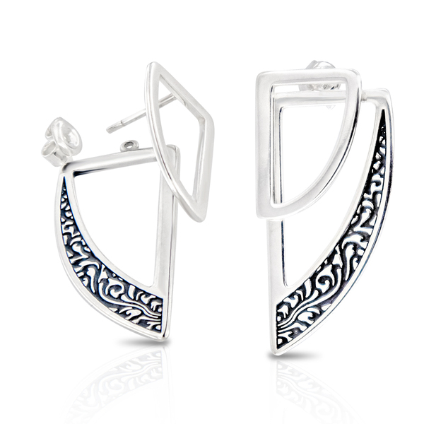 Silver Earings stones 136347