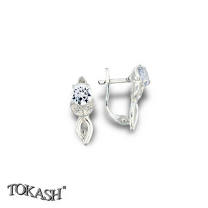 Silver earrings with CZ - Silver Earings stones - 138210