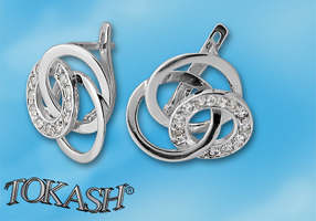Silver Earings stones 137927