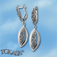 Silver Earings stones 132955