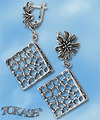 Silver Earings stone 131969