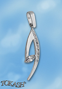 silver pendant stone 186975